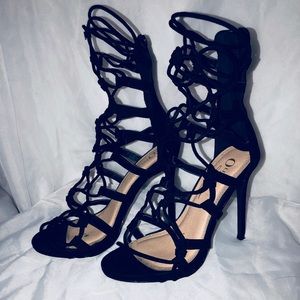 Black gladiator heels